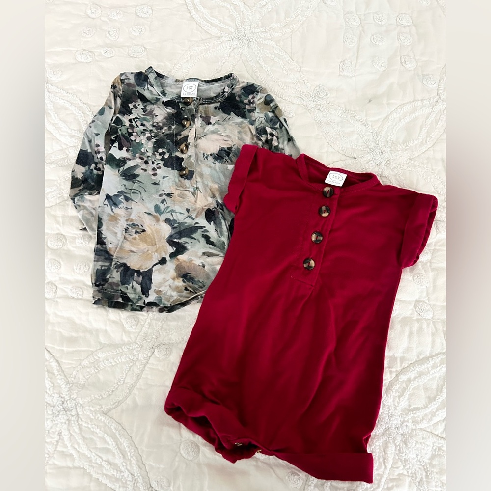 Lou Lou and Company Baby Girl Bundle Romper And Long Sleeve Top 3-6 Months